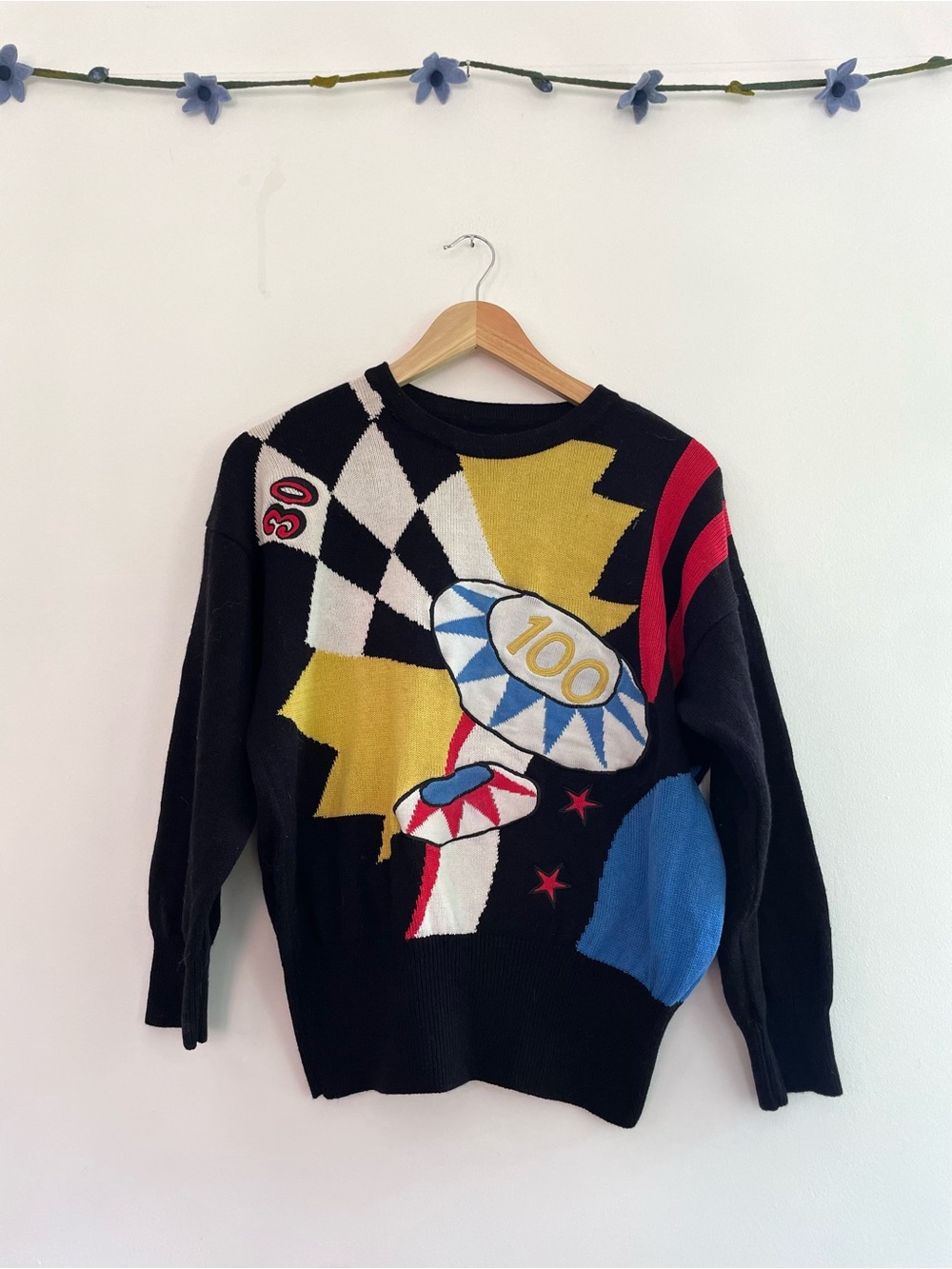 Vintage 80s Poker Sweater